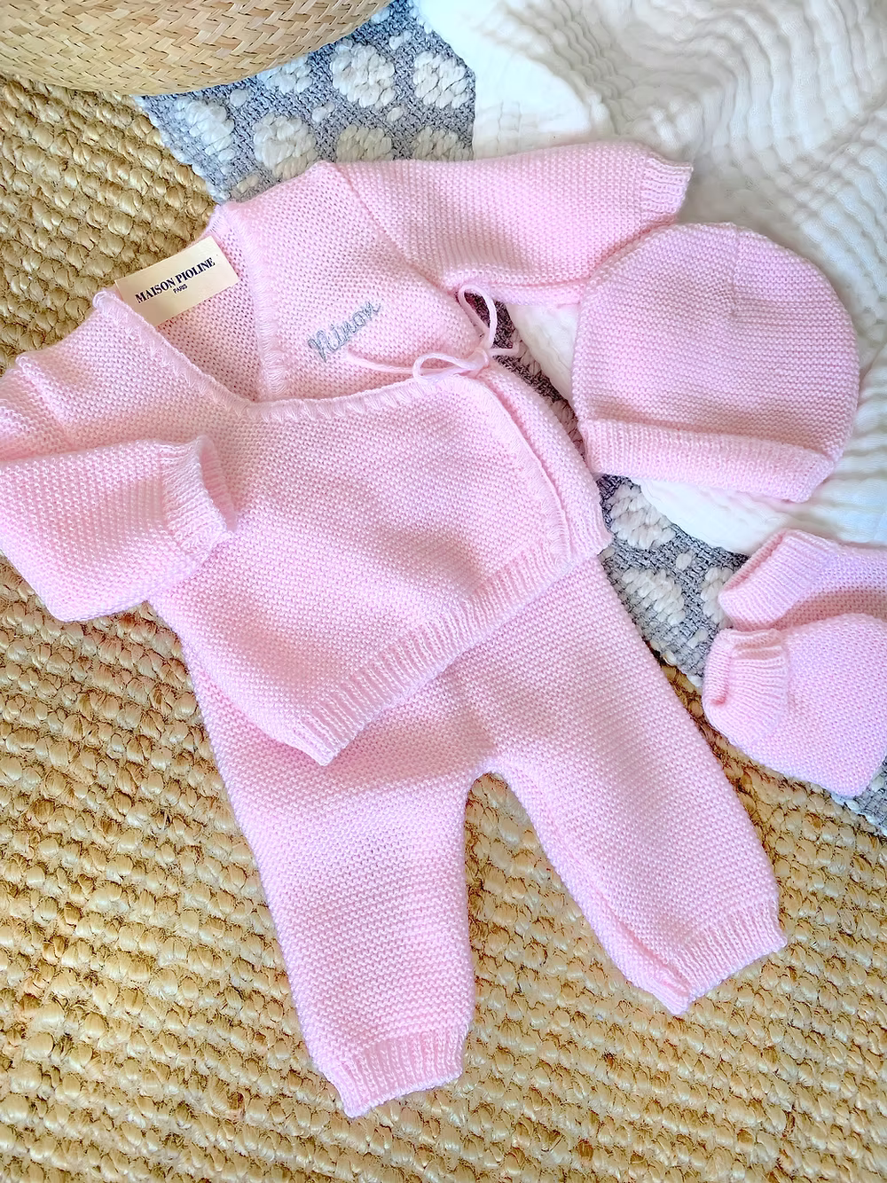 🎊 SOLDES -20% 🎊 Trousseau de naissance rose - Maison Pioline