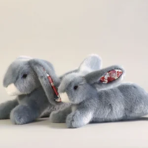 Lapin en Peluche Martin Bleu Gris Liberty