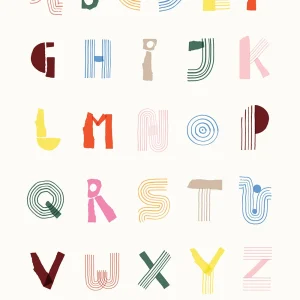 Poster Alphabet Spaghetti - colourful (English) By All The Way To Paris