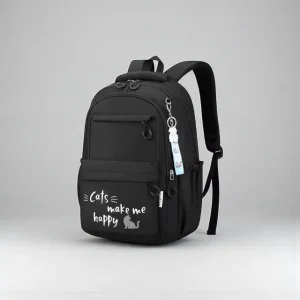 Cartable noir "Les Chats me rendent joyeux"