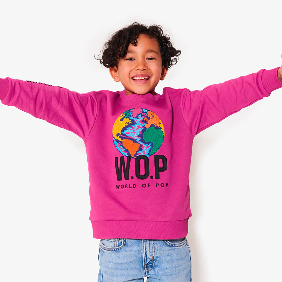 Sweatshirt brodé Planète pour enfants en Coton Bio – Image 2