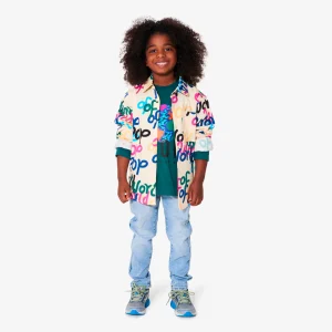 Chemise beige imprimée "World Of Pop" en coton bio pour enfants