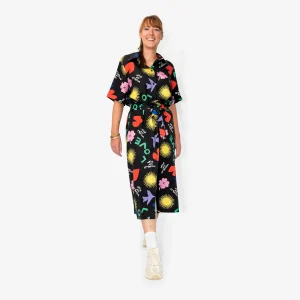Robe longue "Symboles" en Tencel