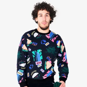 Sweatshirt imprimé "Home World" en coton biologique pour adultes