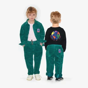 Pantalon vert en velours côtelé  "W.O.P" pour enfants
