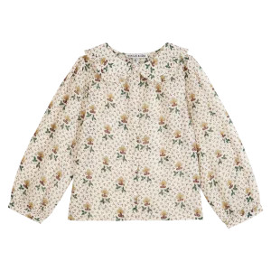 Blouse - Col festonné agate beige clair