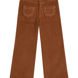 Pantalon - Poches fleurs Velours macadamia