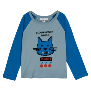 T-shirt - Bicolore bleu clair et bleu