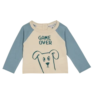 T-shirt - Bicolore écru et bleu