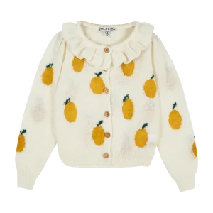Cardigan fille - Citron écru
