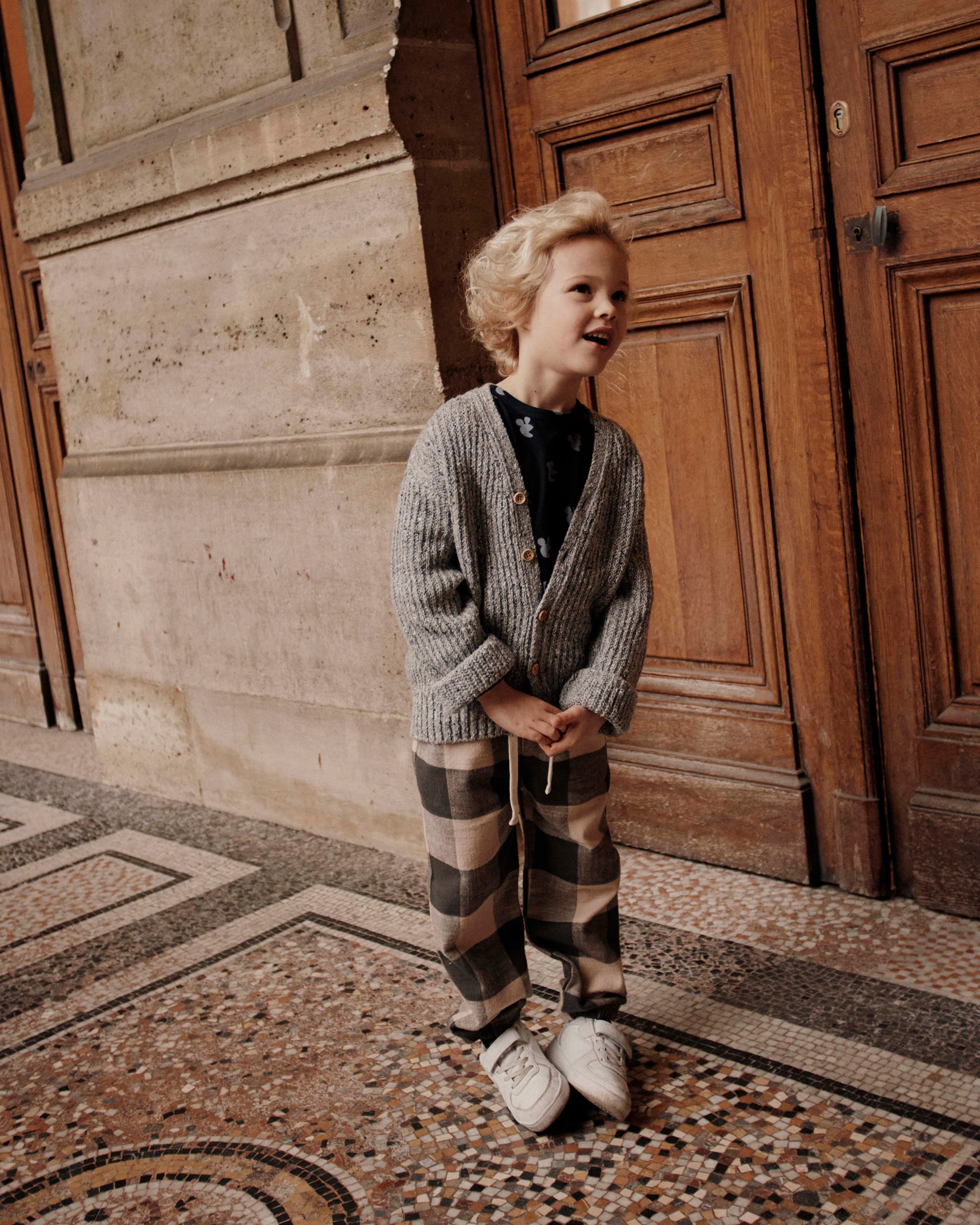 Cardigan enfant - Laine recyclée gris – Image 4