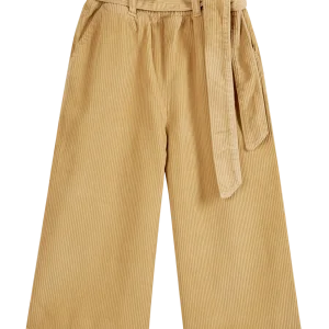 Pantalon - Cropped velours biscotte