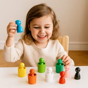 Jeu d'association de couleurs en bois pour enfants