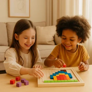 Jeu de puzzle pixel en bois pour enfants