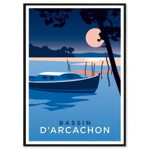 Affiche Bassin Arcachon pinasse