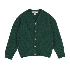 Cardigan - Laine recyclé vert puce