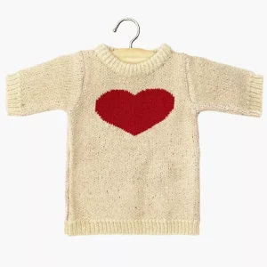 Robe coeur Léna en tricot pour poupée