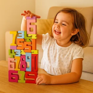 Blocs de chiffres en bois pour enfants
