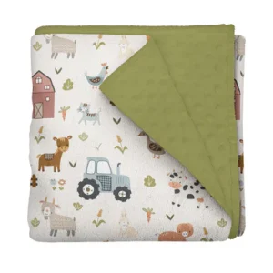 Couverture de minky - Ma petite ferme