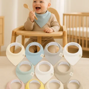 Lot de 8 Bavoirs Bandana | Absorbants et Stylés