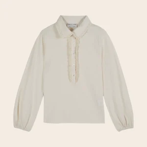 T-shirt - Broderie anglaise coton bio crème