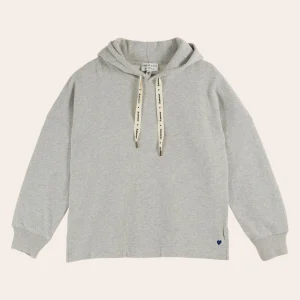Sweat à capuche - Coton bio gris chiné