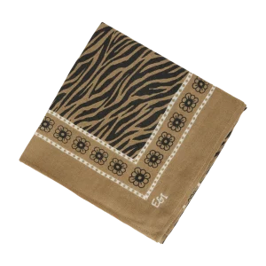 Foulard zèbre kaki 100x100cm