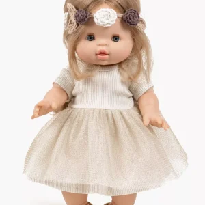 Couronne en crochet pour poupée beige