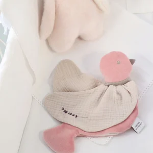 Doudou Oiseau Lavande Rose