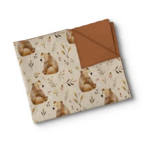 Couverture de minky - Oursons grognons