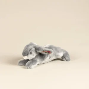 Lapin en Peluche Martin Bleu Gris Ecossais
