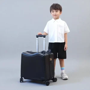 Petite valise enfant noire – Format cabine à roulettes