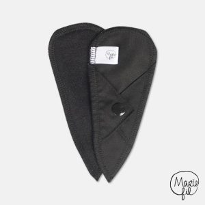 Serviette Protège-dessous lavable – Tanga long- Noir