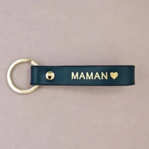 Porte-clés personnalisé en cuir "Maman" - Royal Marais