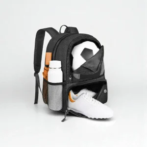 Sac foot enfant compartimenté – Chaussures, ballon et gourde | Noir imperméable